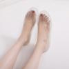 2025 Crystal Jelly Sandals for Women Transparent Hollow-Out Flat Shoes,Breathable Summer Slippers with Gem Decor