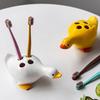 Duck Toothbrush Holder Ceramic Cute Toothbrush Organizer Decorative Cartoon Duck Toothbrush