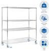 5-Tier 70.87x59.76x23.98in Metal Wire Shelving with Wheels Shelving Units and Storage Rack for Warehouses Closets Kitchen School