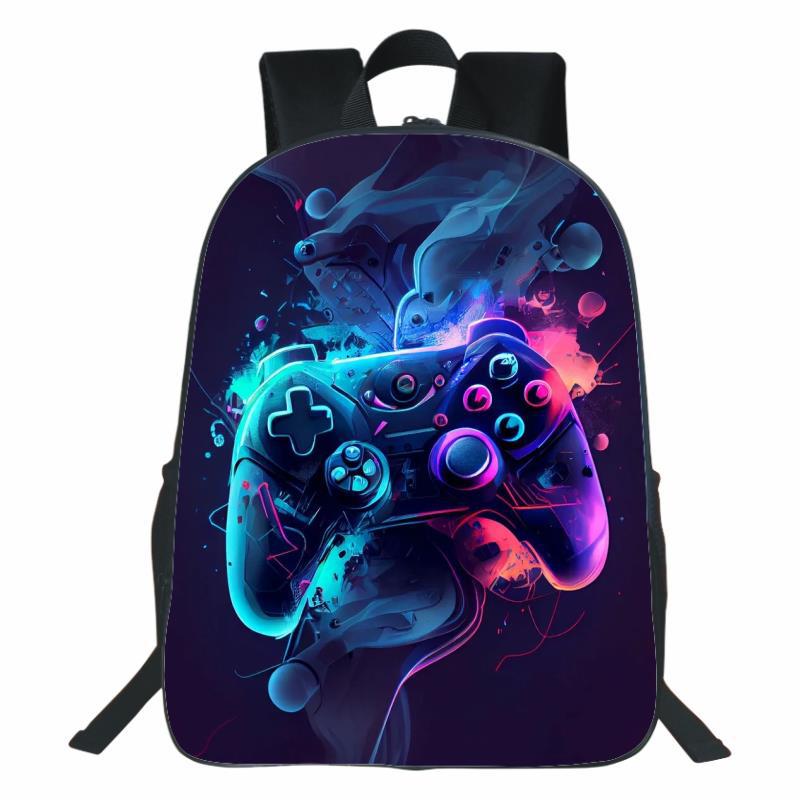 Manette de jeu imprimée en 3D, sac à dos pour enfants, sac à dos pour école primaire et secondaire, sac à dos pour jeunes