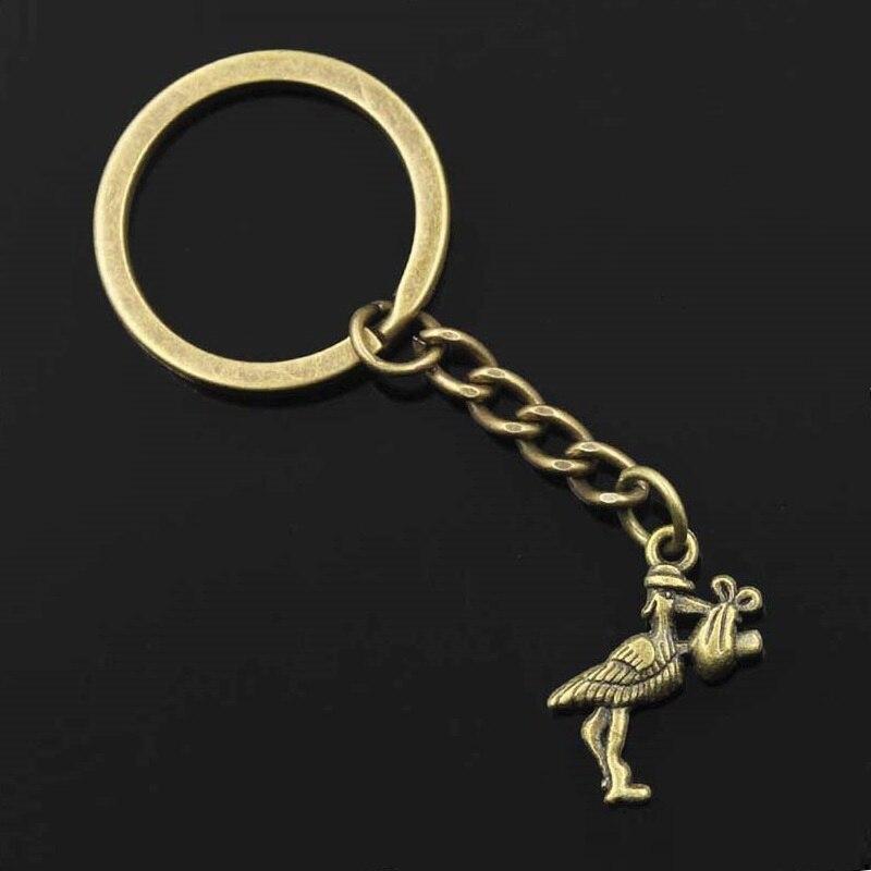 Новая мода для мужчин 30 мм брелок DIY металлический держатель цепи Винтаж Аист Птица — фото 3