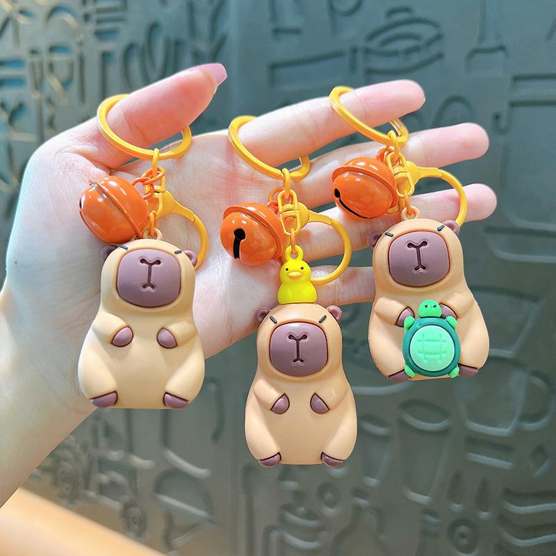 

1Pc Lovely Cartoon Capybara Resin Keychain For Couple Car Bag Pendant Keyring Gift