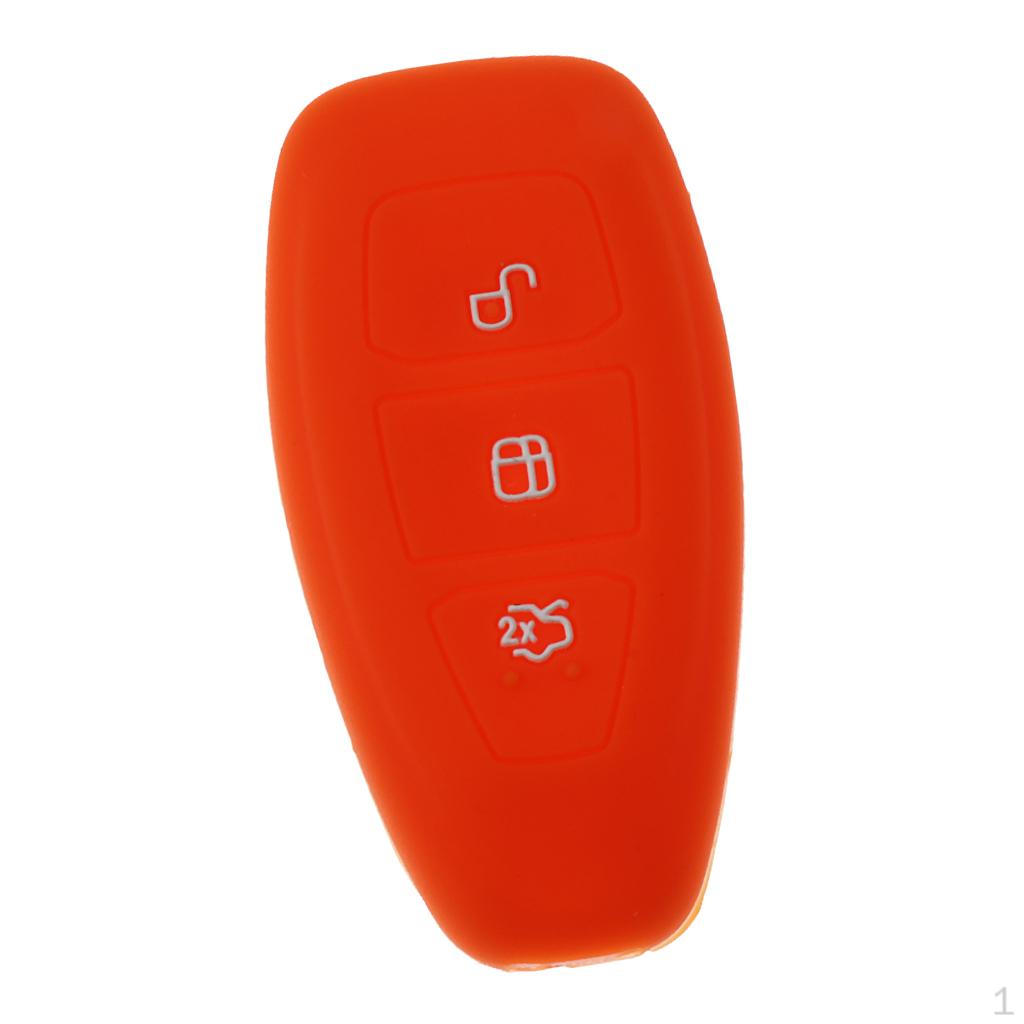 

3BTN Silicone Key Cover Fob Protect Case For Ford C-Max Titanium Orange