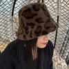 Leopard Bucket Hat for Women Winter Warm Faux Fur Fisherman Cap Thicken Plush Panama Outdoor Thick Furry Hats