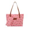 Damen Canvas-Tragetasche mit Kirschmuster, lässige große Schultertasche mit passendem Münzbeutel zum Einkaufen