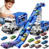 Kids Carrier Truck Toy Car Tracks for Toddlers Foldable Chasing Race Track and Car Garage Car Ramps Birthday Gift for Boys Girls