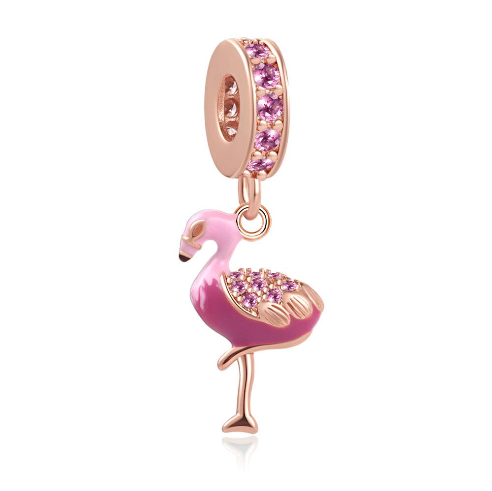 Charms Bead Copper Swallow Hummingbird Bird Dangle Fit Bangle Bracelet Necklace Diy Jewelry