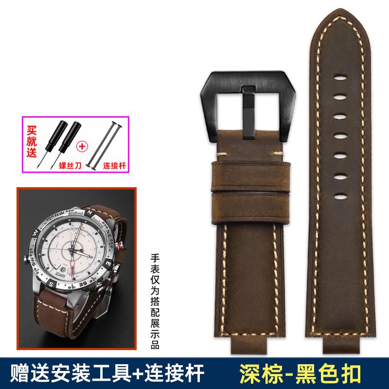 Genuine Leather Watch Strap 24*16mm For timex Tide T2n739 T2n720 T2n721 T45601 T2p141 Series watchband Men s Watch Accessories 24mm-16mm