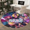1pc KPOP Demon Hunters Anime Cartoon Design Round Carpet  Office Chair Mat, NonSlip Rug for Home Decor, Living Room, Bedroom