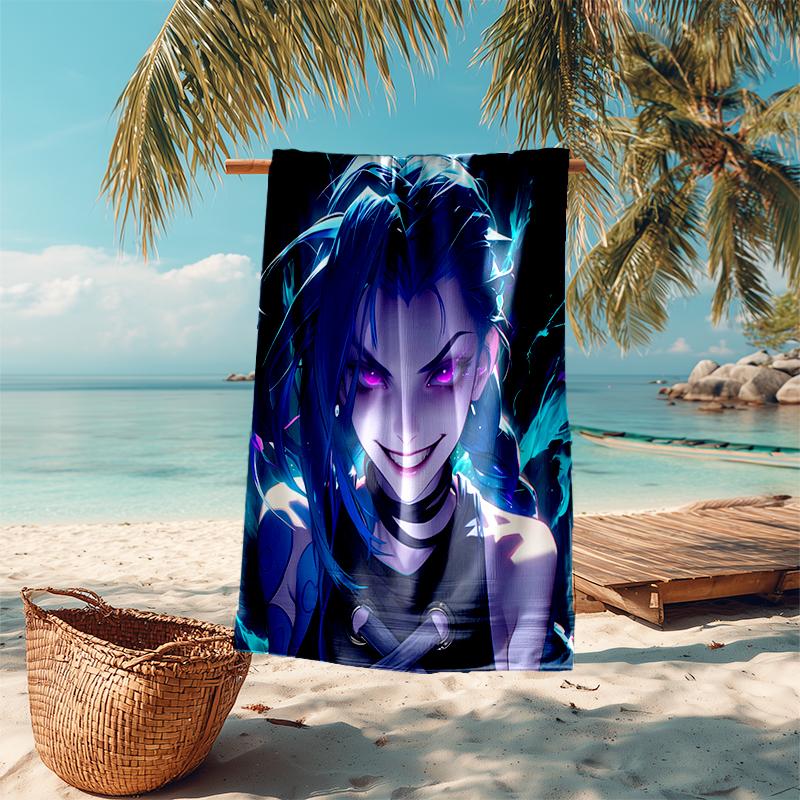 Beach Towel with Jinx Pattern - Soft,absorbent,machine Washable Lightweight&Modern,swimming,Travel Essentials