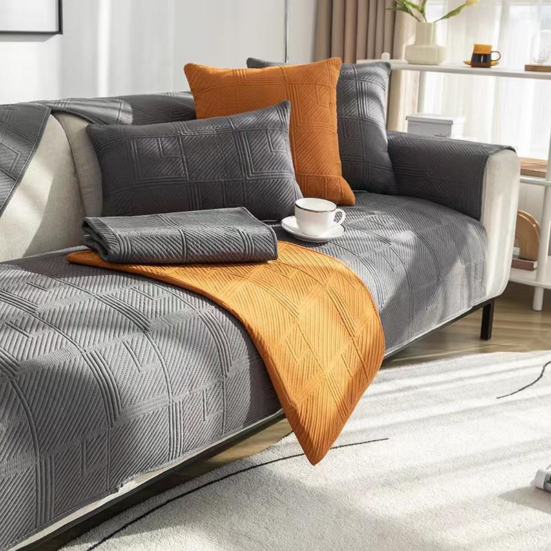 Four Seasons Universal Sofa Cushion Solid Color Modern Combination All-inclusive Universal Sofa Cover Non-slip Nordic Sofa Towel