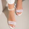 Internet celebrity thick heel sandals female lace pearl new fairy wind summer high sense temperament high comfort sandals summer