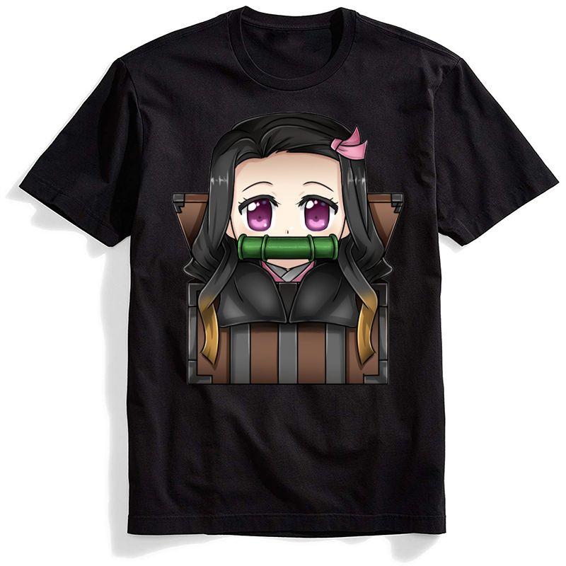 Demon Slayer Kimetsu No Yaiba Anime Nezuko Kamado Manga Nezuko Tshirt Black For Men Loose T XL