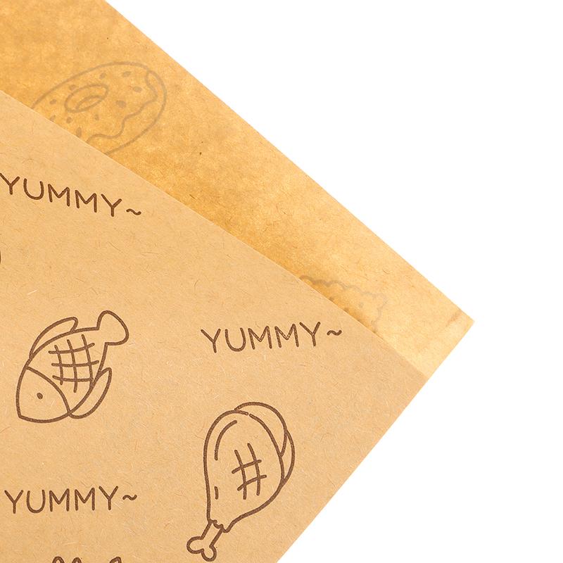 50Pcs Cute Cartoon Square Wax Paper Sandwiches Burgers Fries Fried Wrappers Bags Waxed Paper Baking Paper Food Packing Pouches