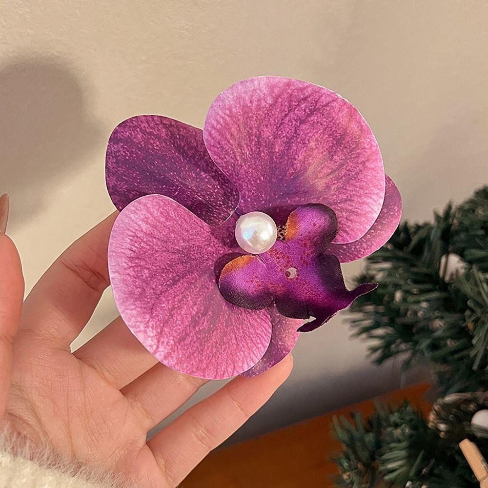 1Pcs Phalaenopsis Pearl Hair Clip Orchid Hair Clip Duckbill Clip Hair Styling Tools Bow Flower Hair Clips Hair Accessories