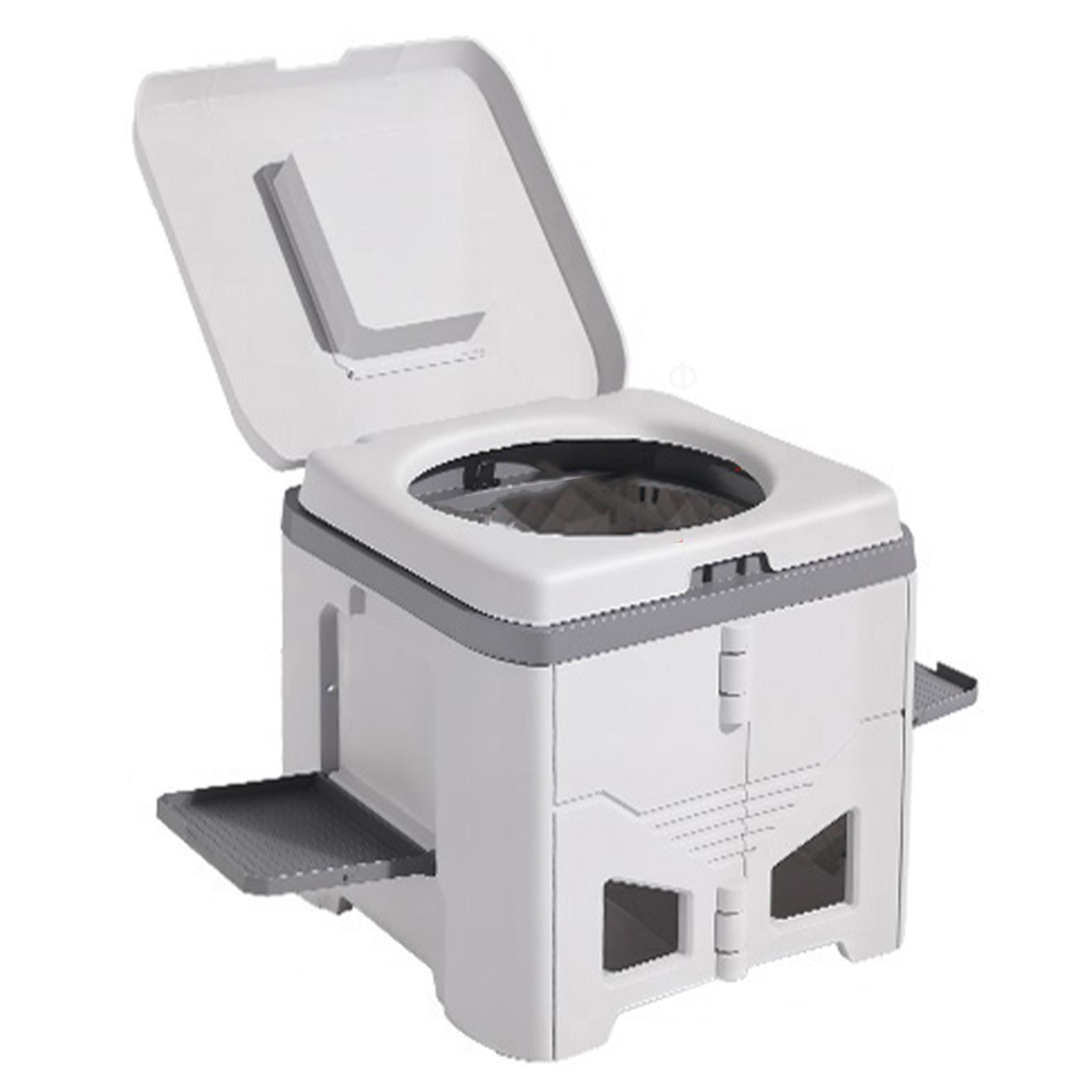 

Collapsible Travel Toilet with Lid Folding Potty Reusable 150KG Load Capacity for Hiking Beach Car Truck Boat RV Road Trips білий