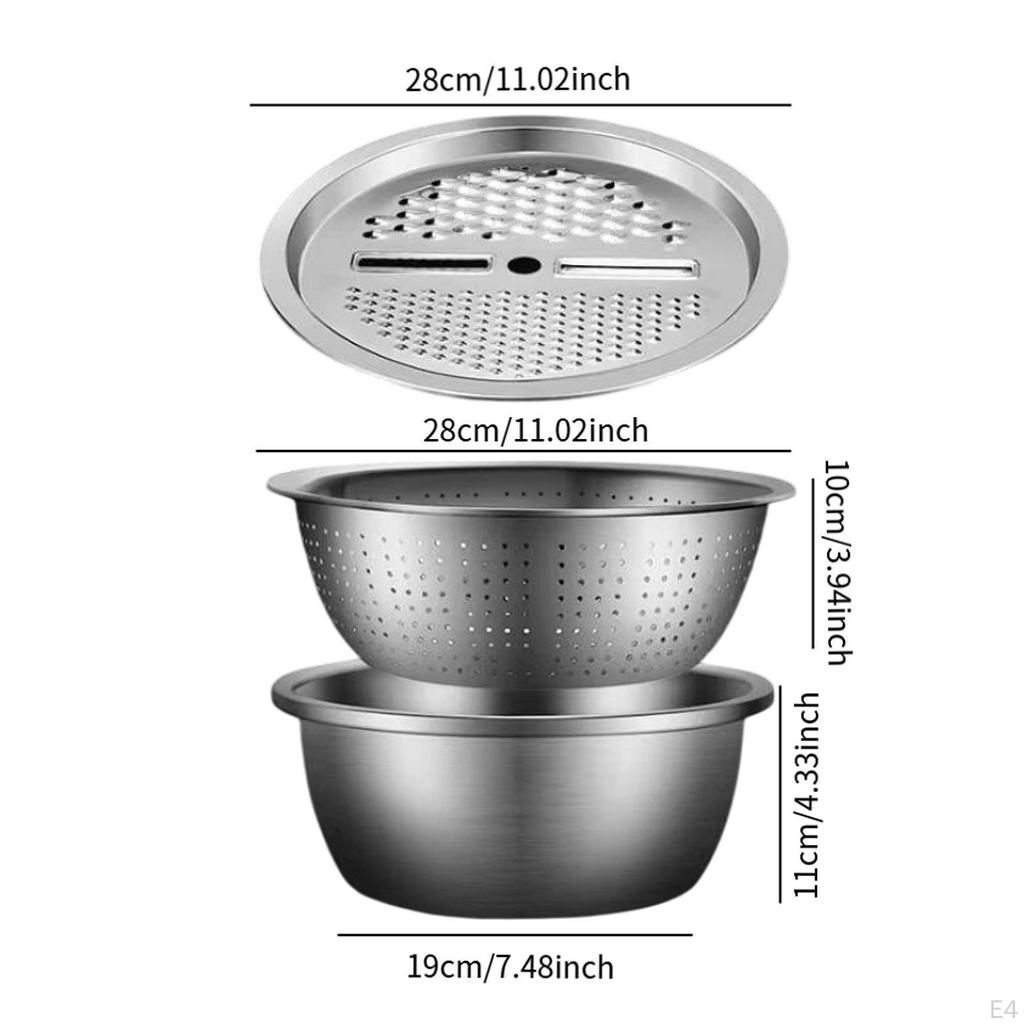 3 in 1 Colander and Drain Basin for Rice Vegetables