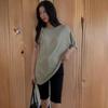 New ArrivalS Open Run Women S overSized Shoulder Cutout aSymmetrical Short Slee 