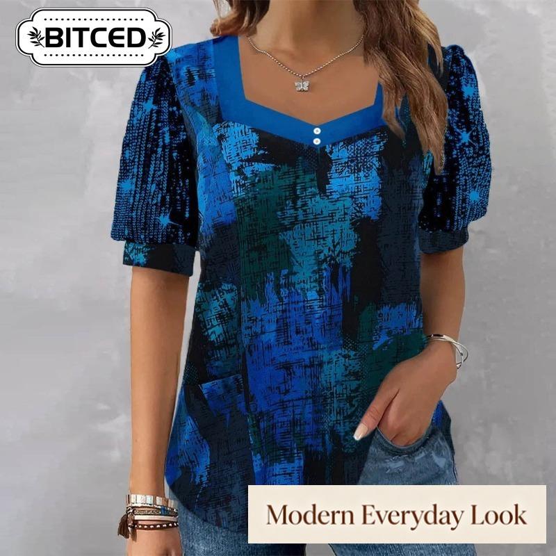 BITCED Women's Fashion Casual Short Sleeve Blouses & Shirts