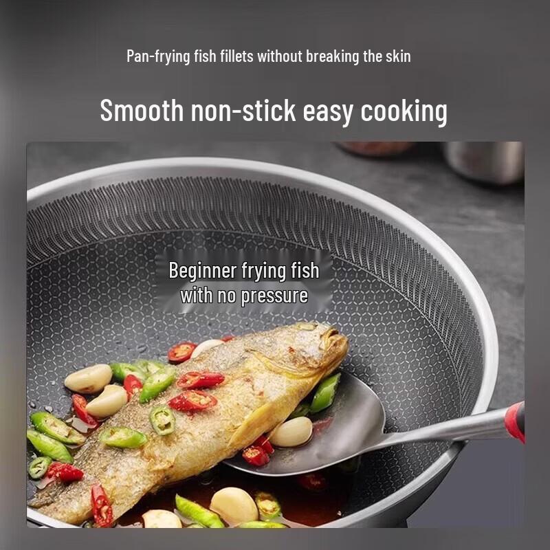 Wok Anti-adhésif Nid d'abeille en Acier Inoxydable 304 SUPOR