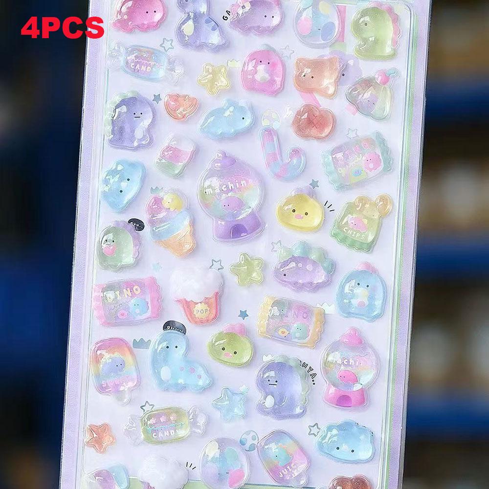 3D Relief Jelly Stickers Cartoon Animal Sticker Scrapbooking Diary Decor Stationery Phone Case Kawaii Stickers DIY Gift