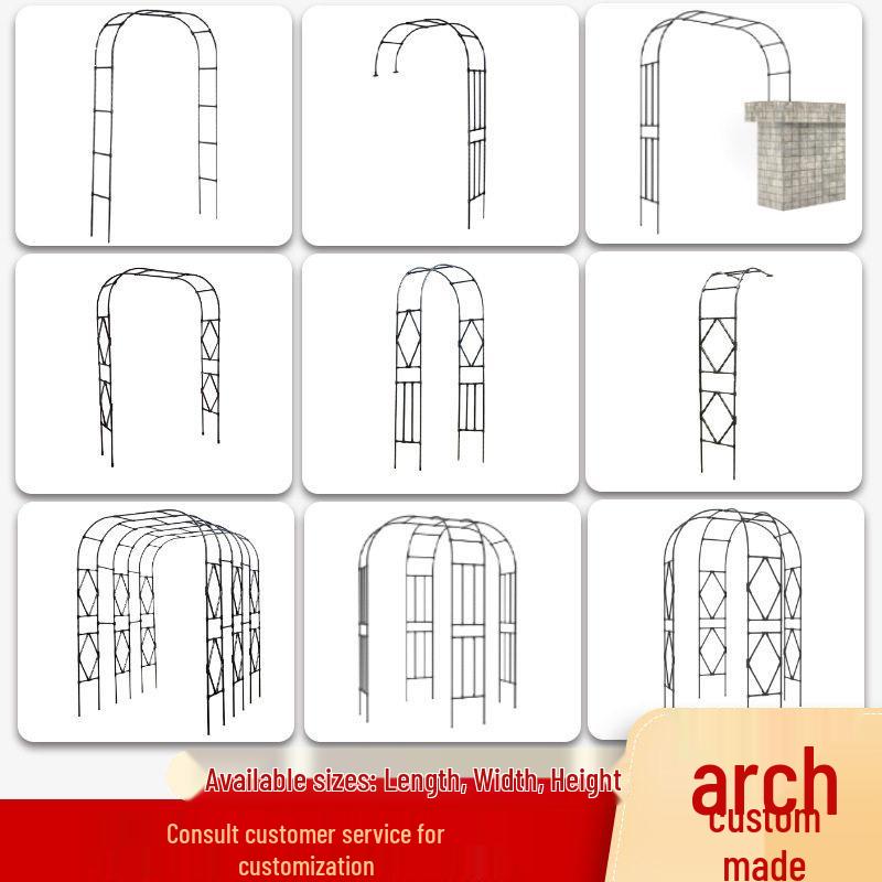 Half Arch Rose Trellis: Curved Iron Flower Stand for Garden or Balcony
