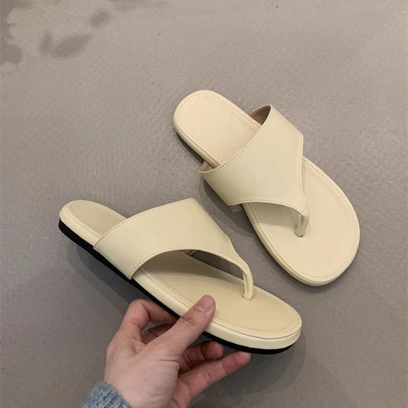 Niche Design Half Slippers Women's Shoes Fashion Toe Flat Bottom Holiday Drag
