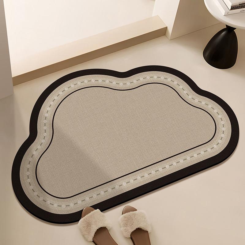 Non-Slip Sole Bathroom Mat Floral Print Bathroom Mat Absorbent Quick-Drying Mat Home Decor, Bathroom Decor