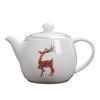 Gold-Embossed Dehua White Porcelain Sheep Fat Jade Teapot Internet Celebrity Large Lacquer Deer Companion Tea Brewing Filter