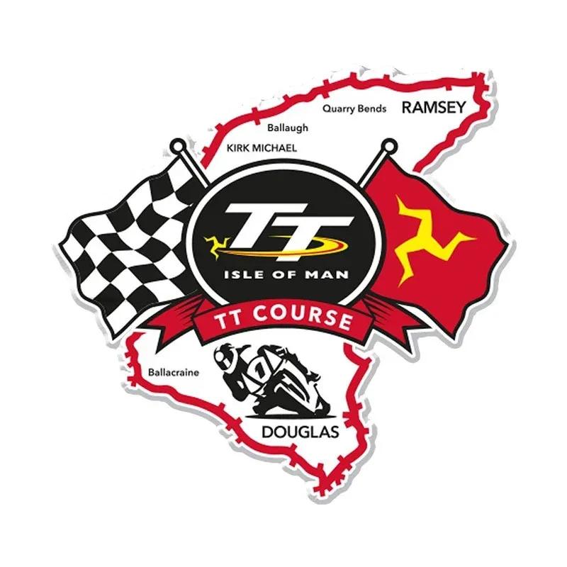 Autocollants Vinyle Classiques TT Imperméables pour Voiture - Décalcomanies Rétro pour Moto, Carrosserie Auto et Vélo 12cm