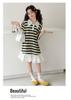 Girls' dress summer 2026 new children's striped summer dress, mid size children's half skirt, girls' T-shirt dress trend