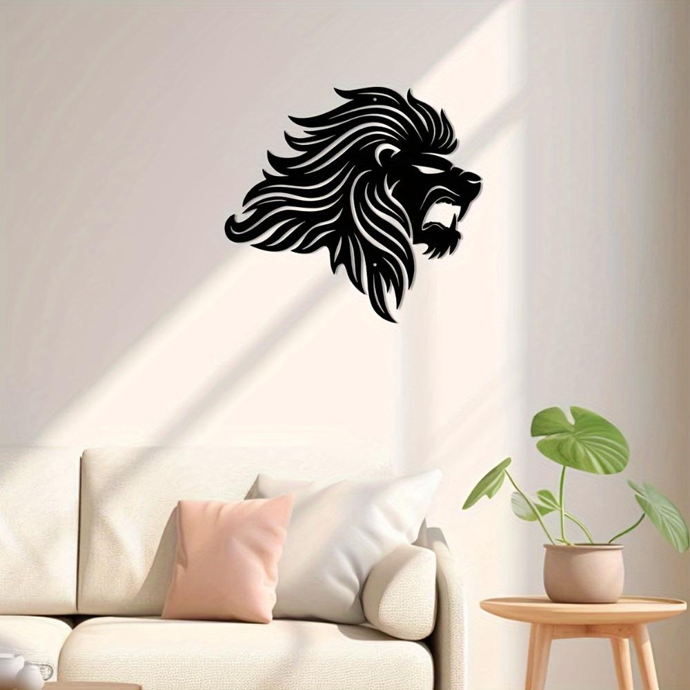 1pc Metal Lion Wall Decor Iron Art Statue 11.81 Inch for Indoor Outdoor Home Garden Living Room Bedroom Porch