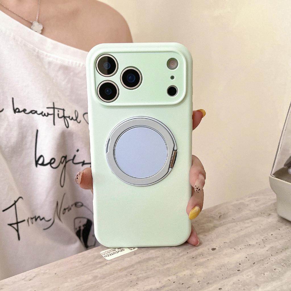 For iPhone 17 Pro Case 360 Rotating Kickstand Precision Cutout Liquid Silicone Phone Cover