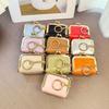 New Leather Coin Purse Solid Color Square Small Trinket Storage Multifunctional Kiss Lock Wallet Rings Necklaces Earrings