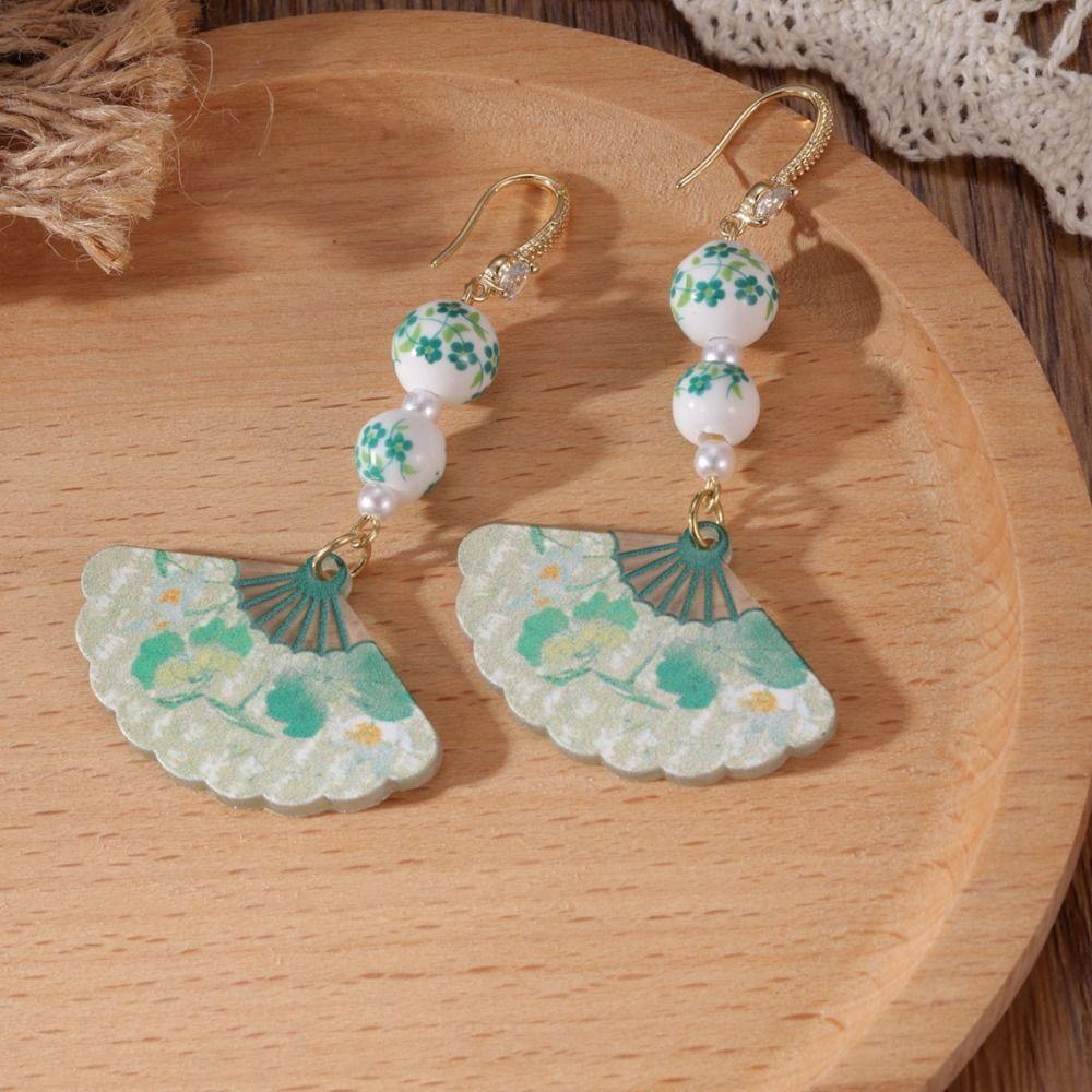 New Chinese Style Blue and White Porcelain Earrings Zinc Zinc Alloy Drop Earrings  Women