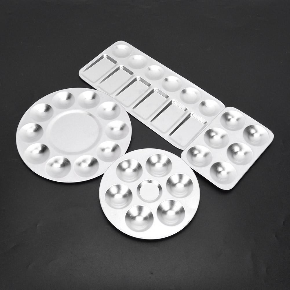 4PCS Aluminum Palette 6 Holes  10 Holes Painting Tray for Chinese Painting Acrylic Gouache