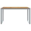 Garden Table Gray 140 X 80 X 75 Cm Solid Acacia Wood