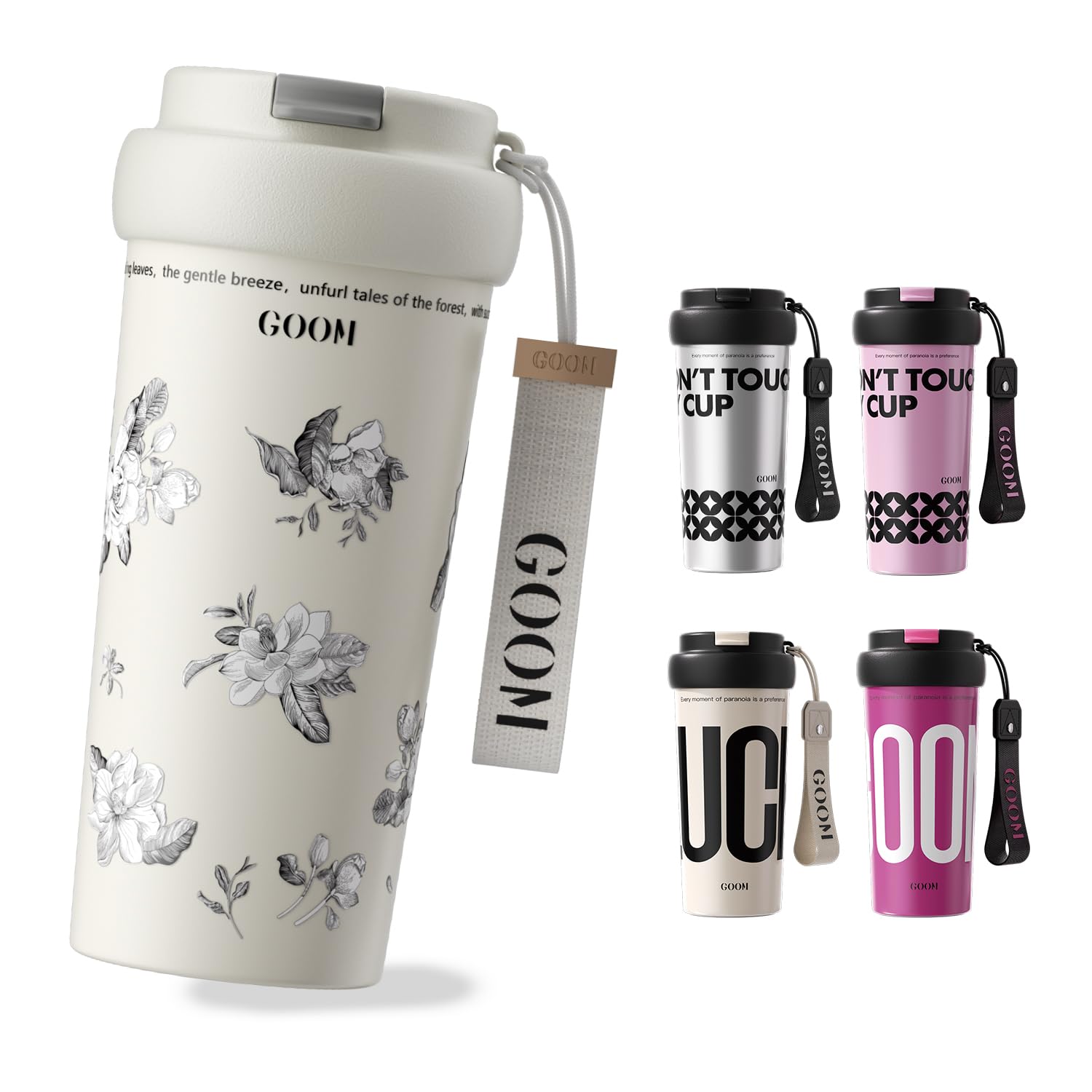 

Термокружка GOOM для кофе и воды, из нержавеющей стали 316 с вакуумной изоляцией, сохраняет тепло, в комплекте ремешок, тамблер, бутылка, чашка, бутылка,