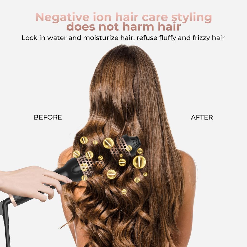 Thermal Curling Iron Round Brush Ceramic Heat Curling Brush with Ceramic Tourmaline Hair Styling Curler Tools 1.69 Inch