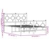 Metal Bed Frame with Headboard and Footboard White 120 x 200 cm