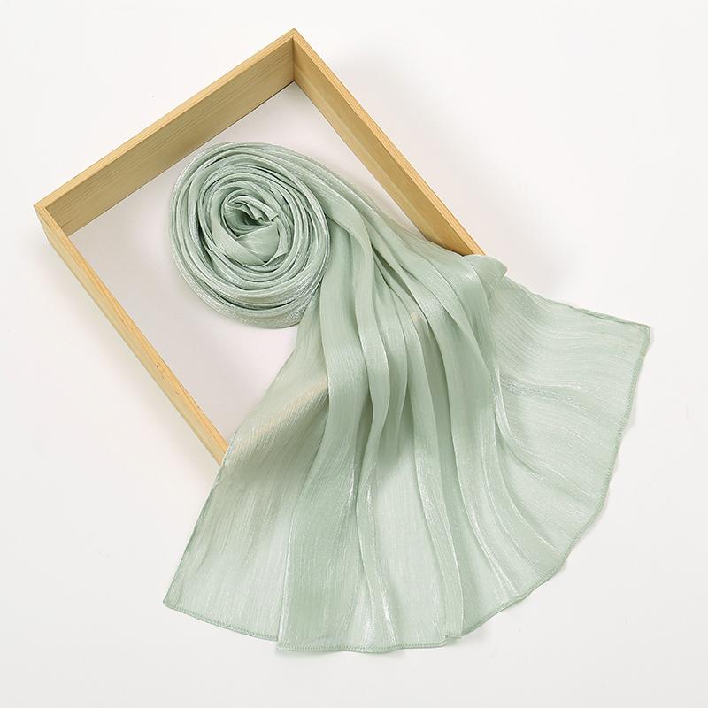 Newest Shimmer Crinkle Chiffon Hijab Shawl Headwraps Women Solid Color Muslim Hijab Foulard Head Scarf Malaysia Turban Headband
