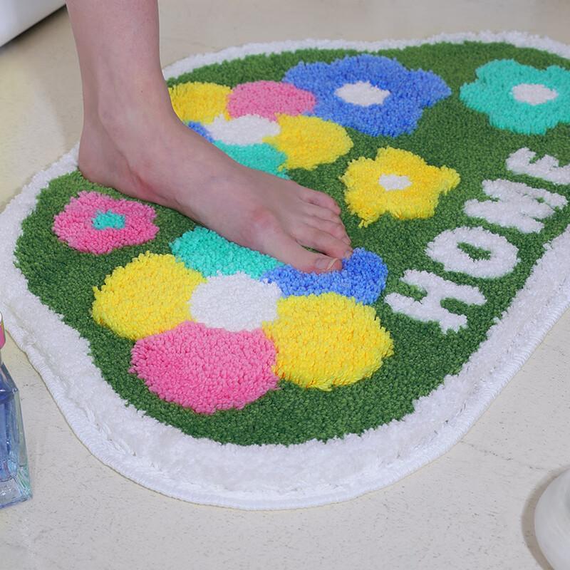 JANMEIJIA Bathroom Mat, Toilet Foot Mat, Entrance Absorbent Pad, Washroom Non-Slip Small Mat, 50*80cm