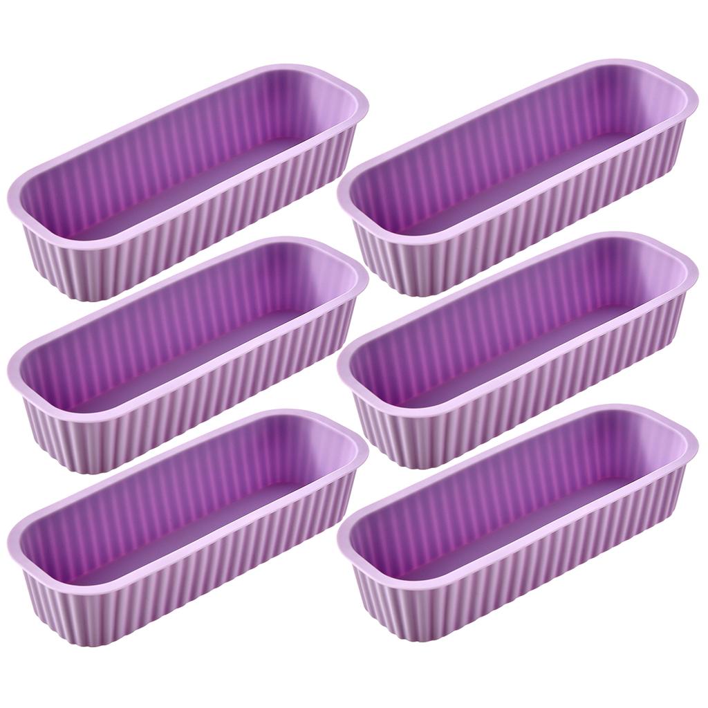 6Pcs Silicone Household Rectangular Mold Cheese Toast Mould Easter Bread DIY Kitchen Supplies Cake Bakeware Pan Baking Tools