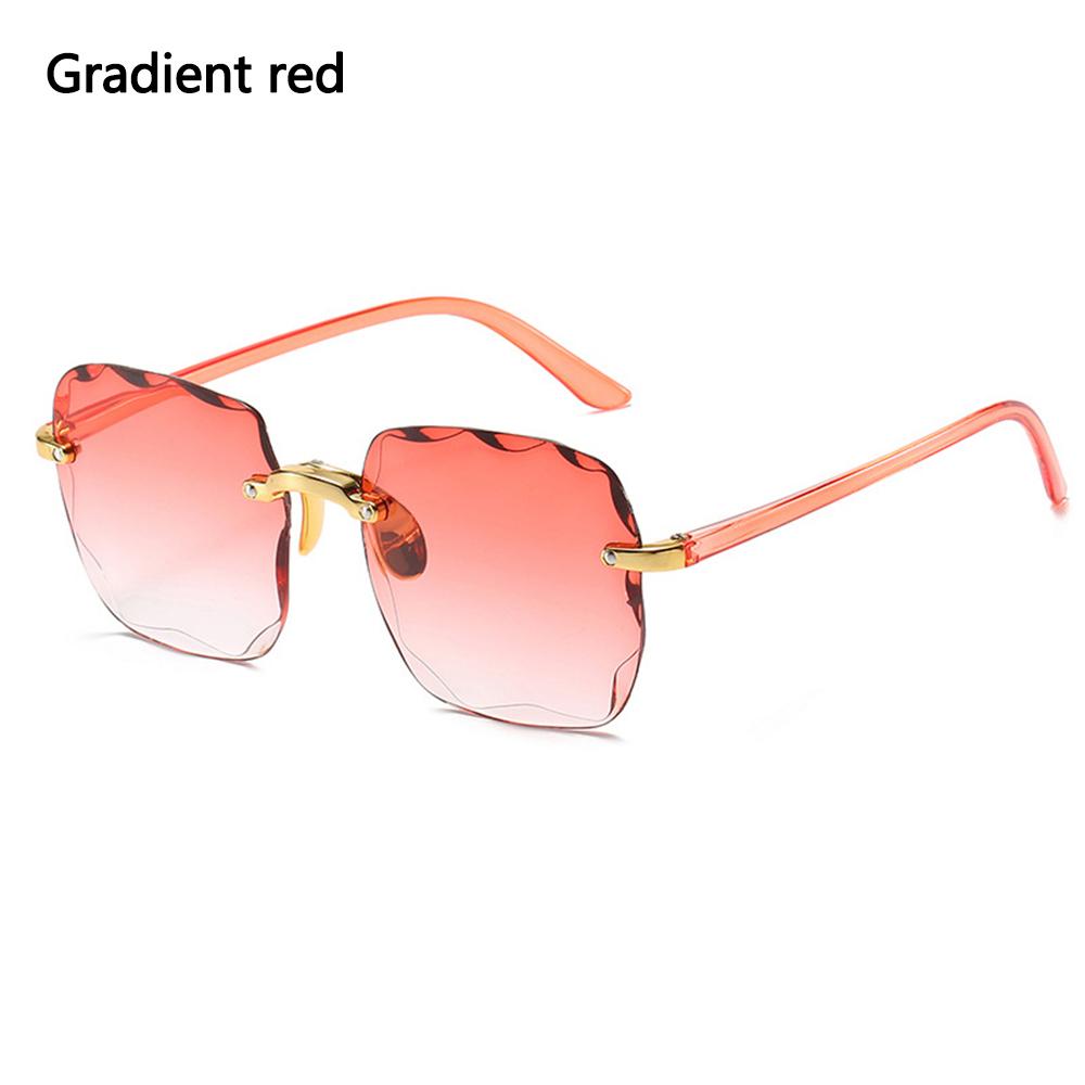 Square Rimless Sunglasses Women Tinted Frameless Eyewear Vintage Transparent Gradient Sun Glasses Uv400 Protection Summer Shades