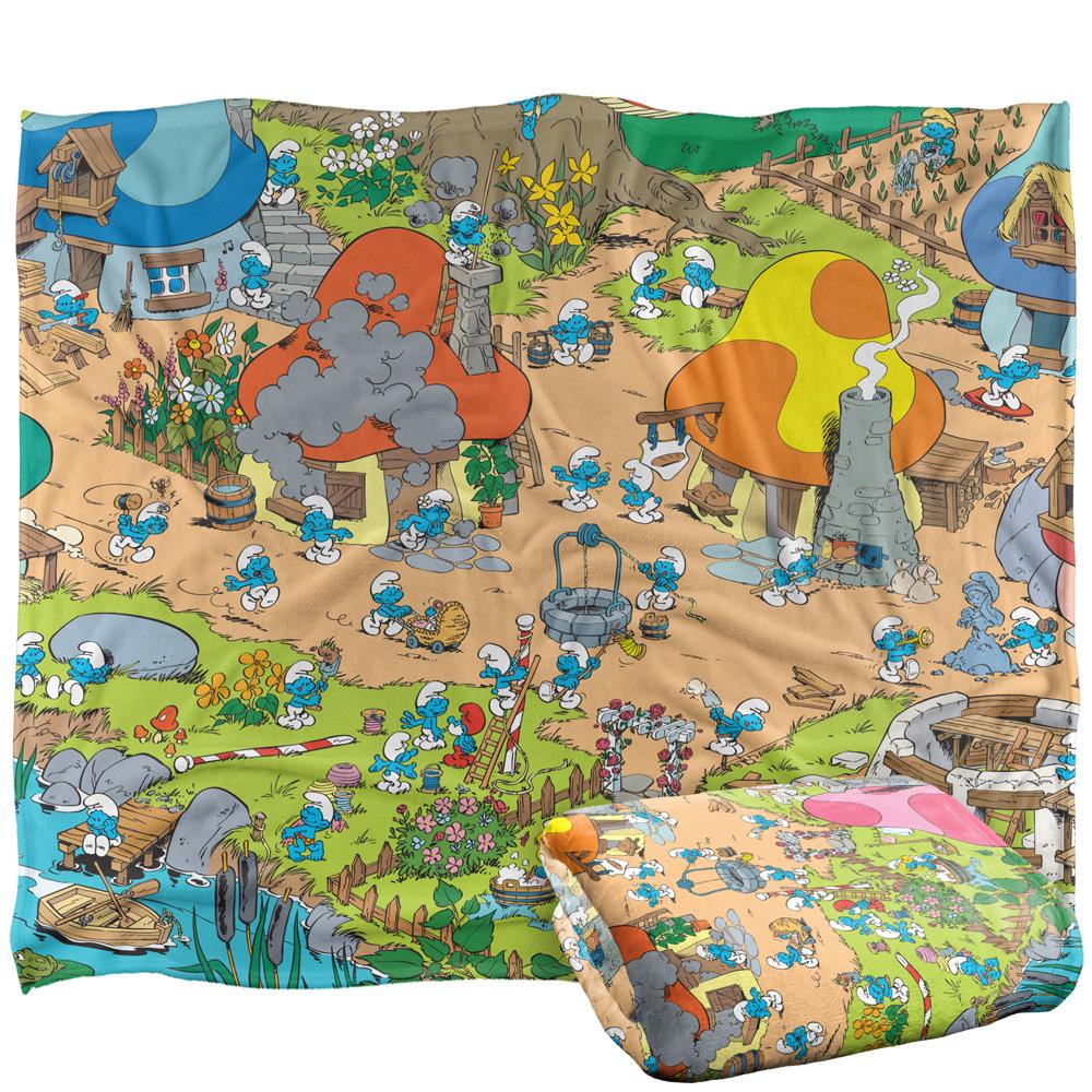 The Smurfs Silky Village Supersoft Blanket