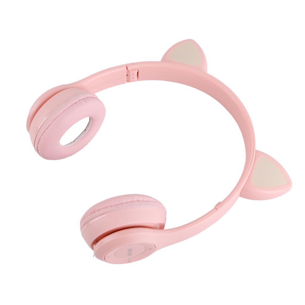 Wireless Headset Cute Cat Shape HiFi Sound Quality Luminous Stereo Bluetooth Headphones for Home School Office