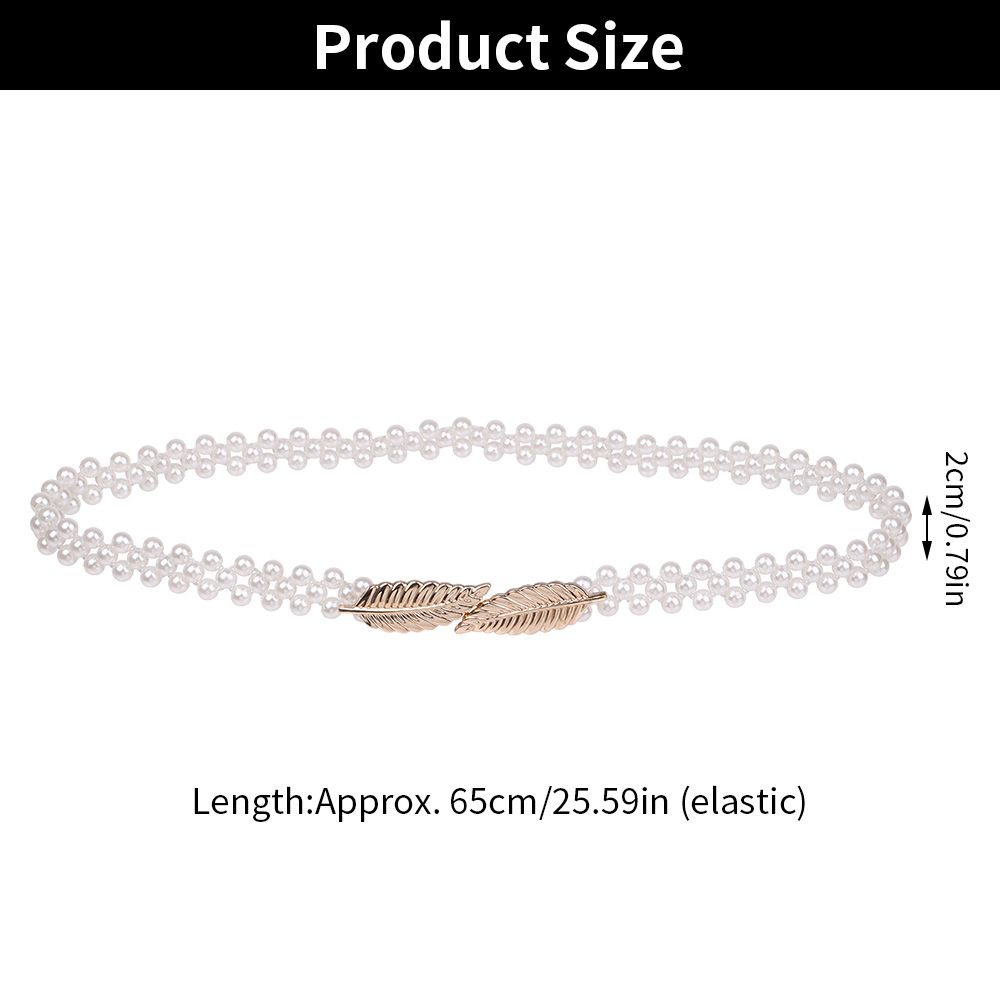 Elegant Clothing Supplies Dress Decoration Pearl Waist Belt Elastic Buckle Pearl Chain Dress Strap