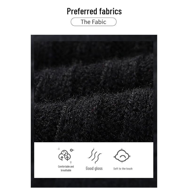 Hengyuanxiang Men's Zipper Mock Neck Warm Wool Sweater