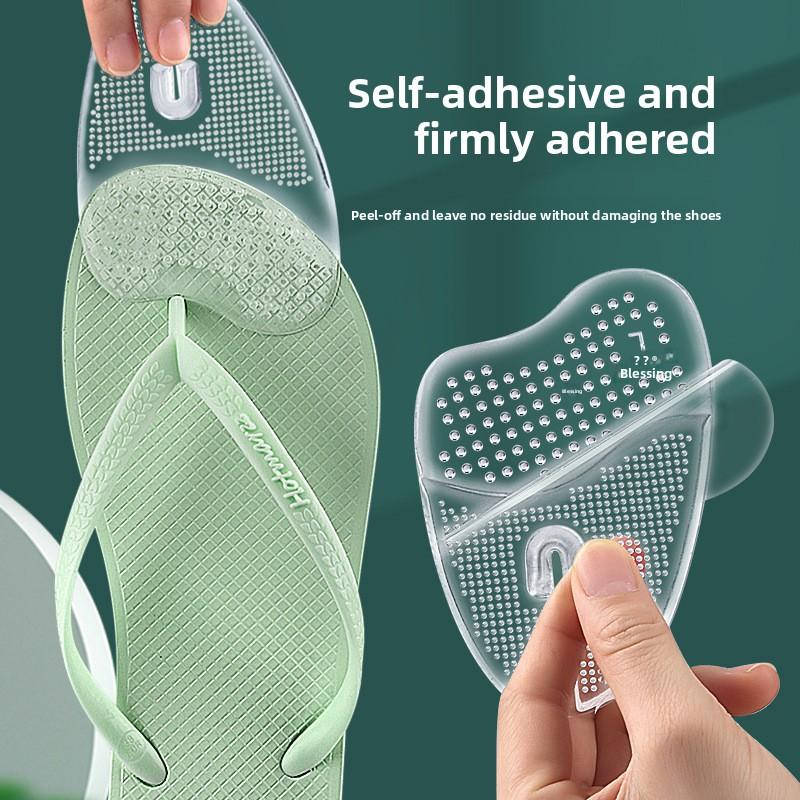 Flip-flops Pinch Foot Front Pad Invisible Self-adhesive Half-palm Granular Non-slip Shock-absorbing Sole Pad for Slippers Sandals