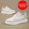 Men Genuine Leather+mesh Increase 6CM 8CM Heightening Shoes Hollow Out Casual Mesh Sneakers Summer Footwear Mesh Breathable Shoe